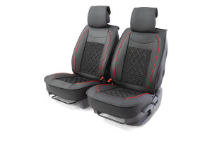 16521423 Каркасные накидки на передние сиденья 2 шт., экокожа CUS-2092 BK/BK CarPerformance