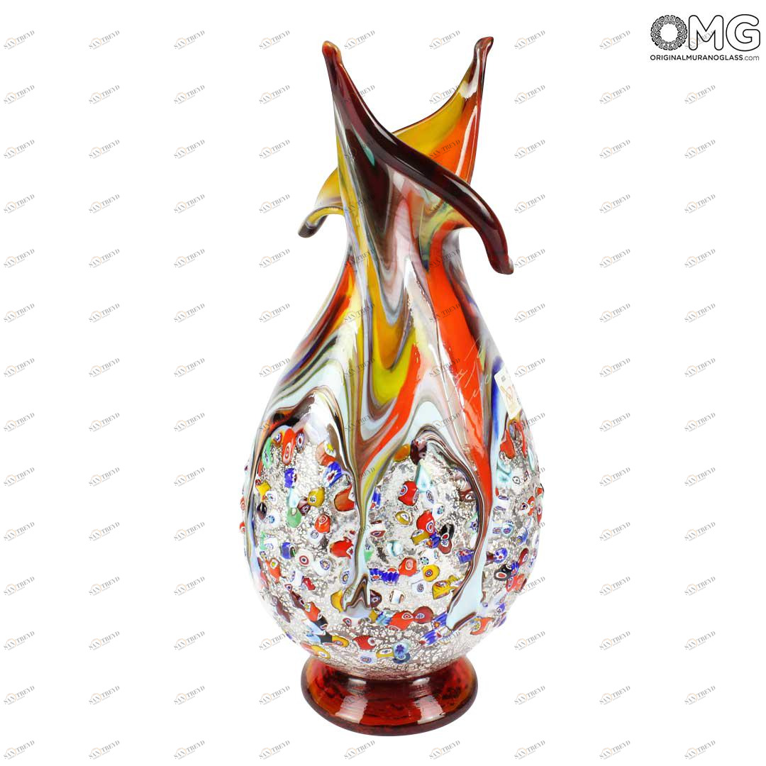 2102 ORIGINALMURANOGLASS Жёлтая ваза Орёл из муранского стекла 15 см 