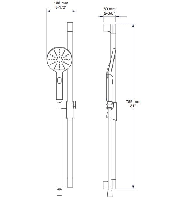 Набор термостатических встраиваемых ванн с ручным душем BARIL Sens B45 ARCH-00035770 - Вид №8