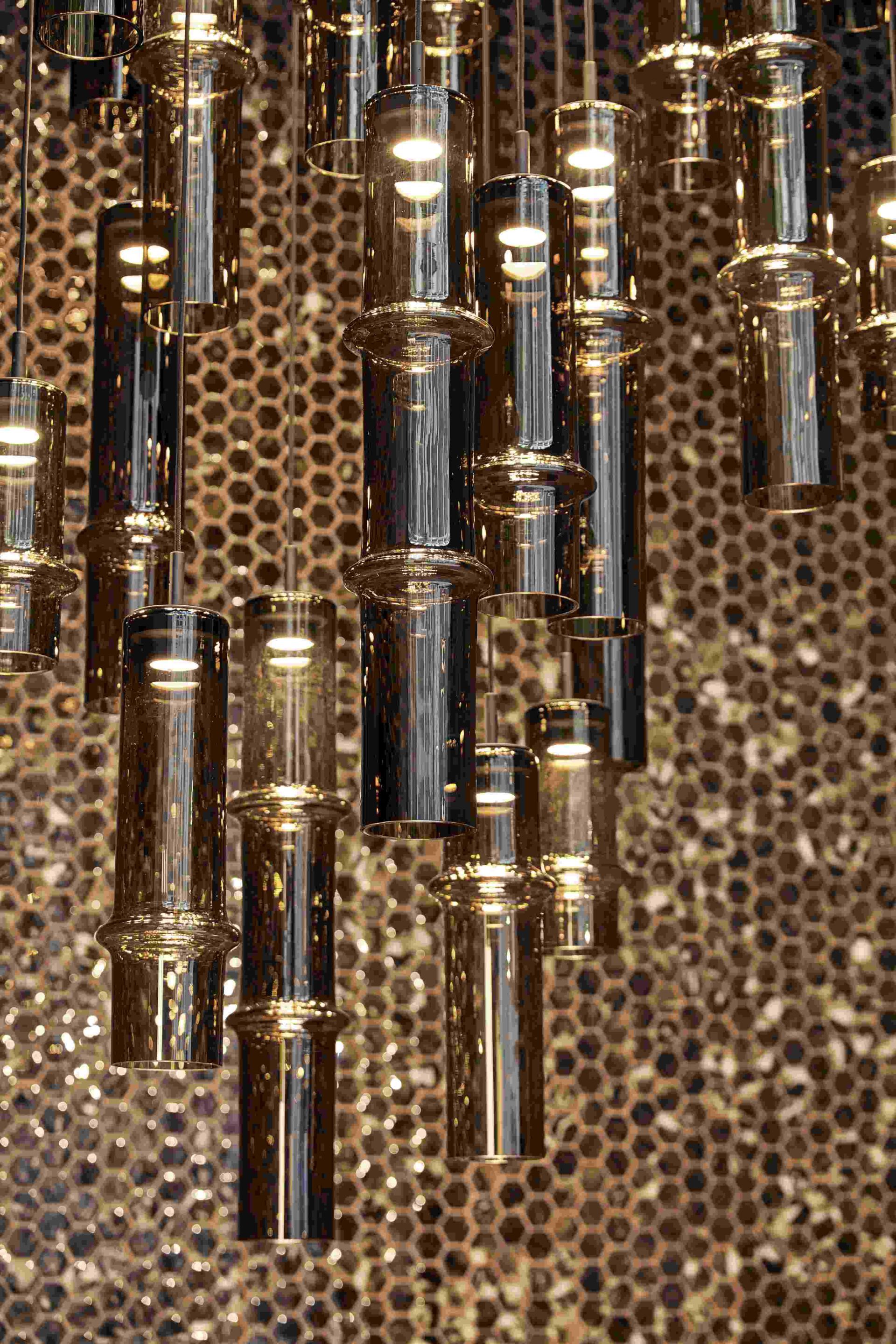 Опаловое стекло ручной работы светодиодный подвесной светильник BROKIS Бамбуковый лес ARCH-00149617 - Вид №17