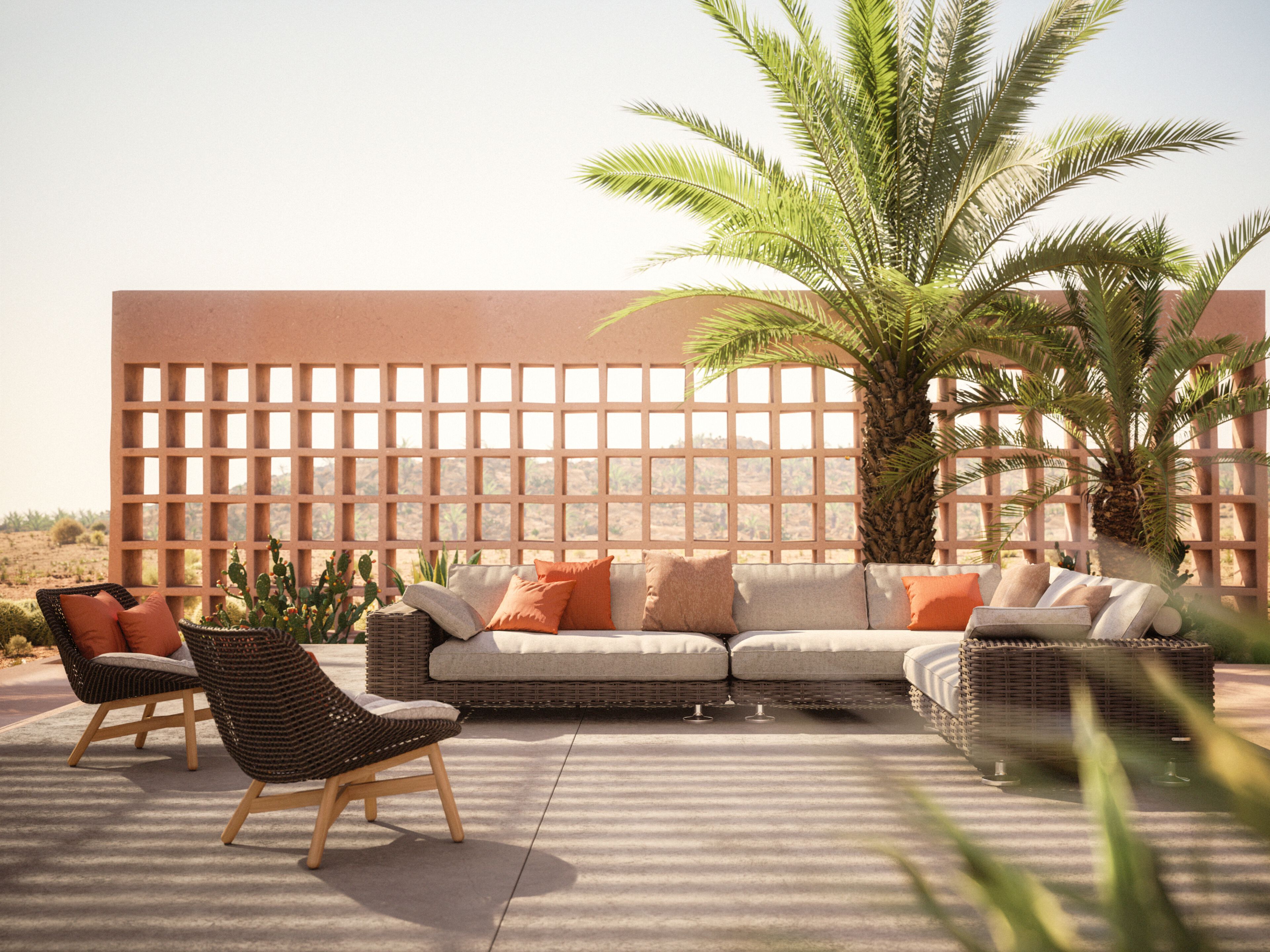 Садовое кресло из синтетического волокна с высокой спинкой DEDON MBRACE ARCH-00152852 - Вид №7