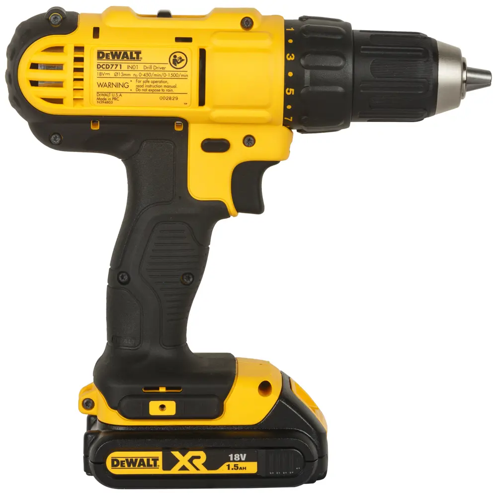 Дрель-шуруповерт аккумуляторная DeWalt DCD771S2, 18 В Li-ion 2х1.5 Ач 18218454 STLM-2066953  - Вид №5