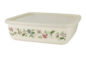 Лоток эмалированный с крышкой 1,75 л бежевый "Прованс" EJIRY ЦВЕТЫ 00-3973457 Бежевый