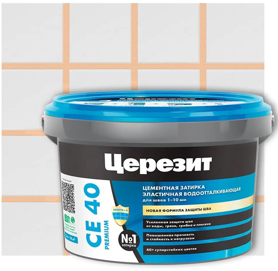 Церезит CE 40: эластичная затирка для плитки персикового цвета 2 кг 12778290