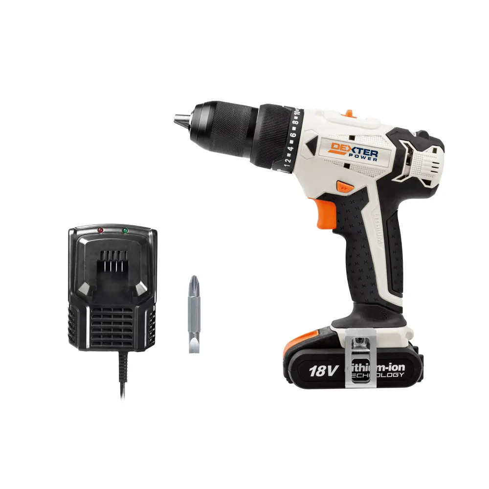Дрель-шуруповерт аккумуляторная ударная Dexter Power CDI219LD.1, 18 В Li-ion 2 Ач 81944904 STLM-2194729  - Вид №1