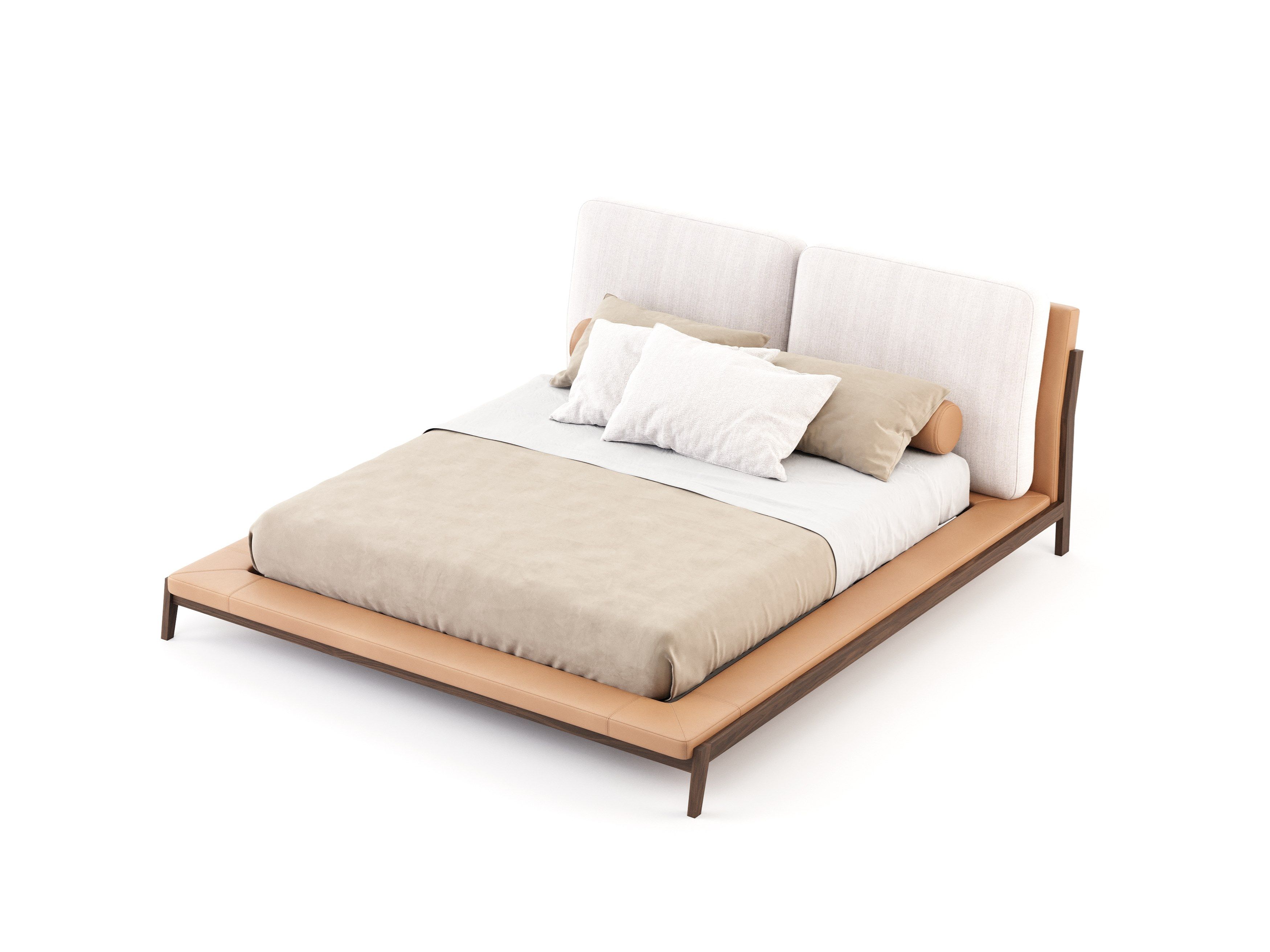 Двуспальная кровать из верблюда с мягким изголовьем Stylish Club Milos ARCH-00047409 - Вид №22