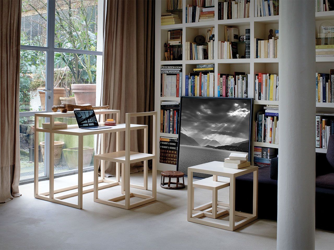 Деревянный письменный стол со стулом Bottega Ghianda ONE ON ONE ARCH-00015293