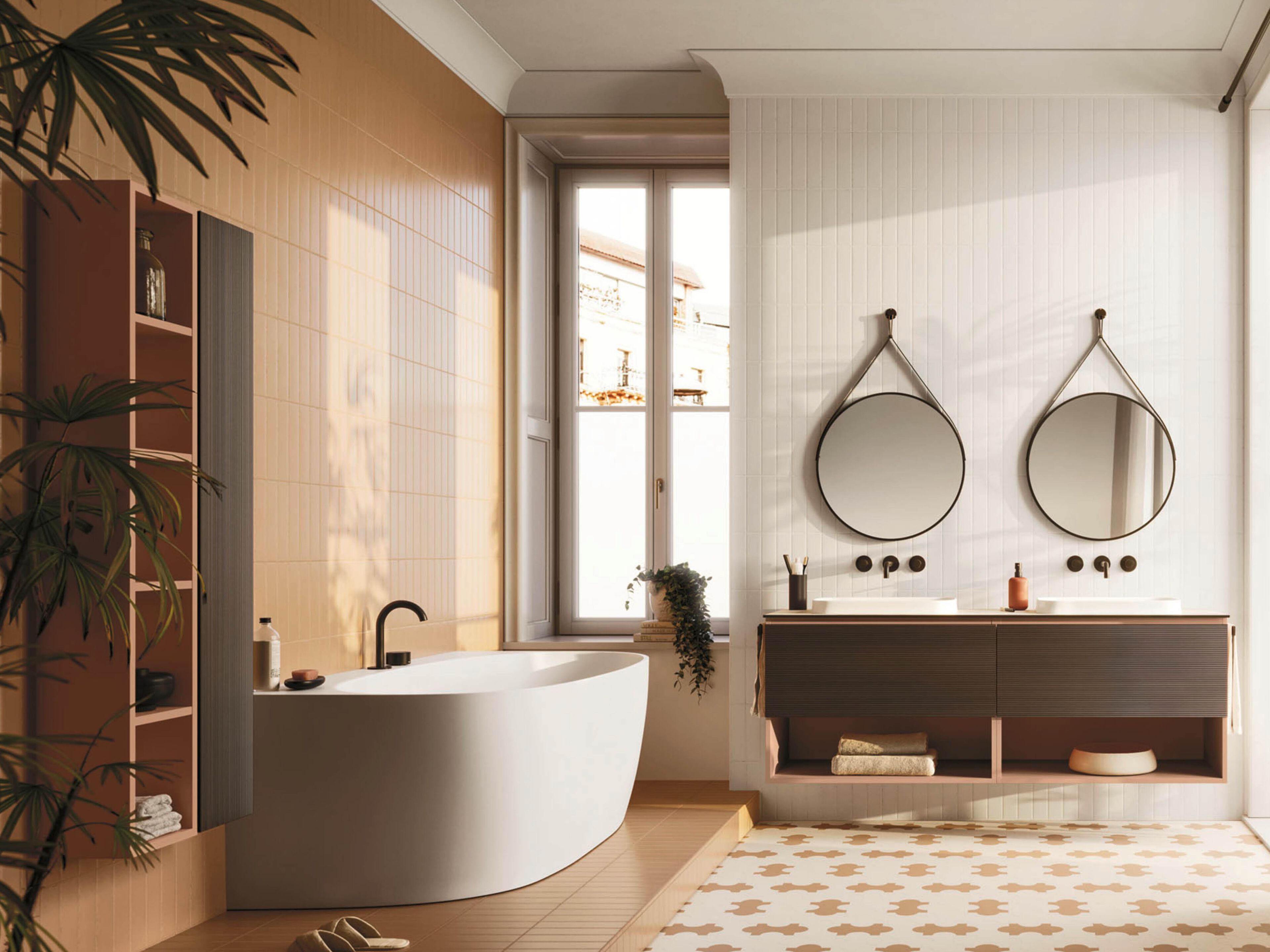 Подвесной шкаф для умывальника со встроенной раковиной Arbi Arredobagno HO.ME PLUS 45° C 22 ARCH-00123082