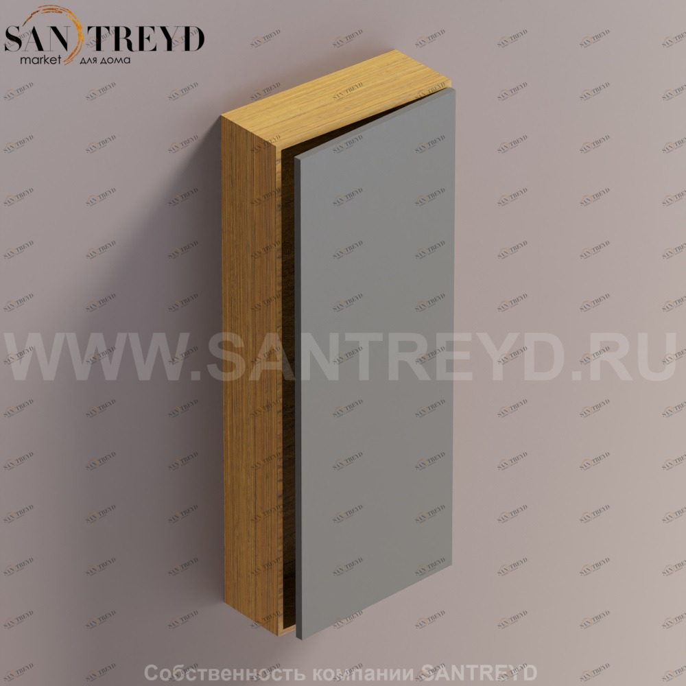 LIFT Модульный шкаф 100 см с правой дверью на доводчиках. Модули могут располагаться горизонтально и вертикально. Отделка: тик и темно-серая краска. AMOB053LGPTDX Agape