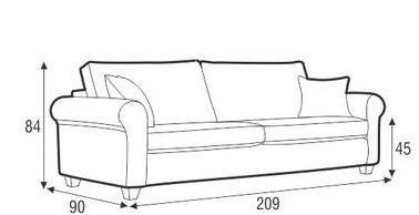 Sits Мягкий 3-х местный диван из ткани Romantic sun-id-1400909 - Вид №3