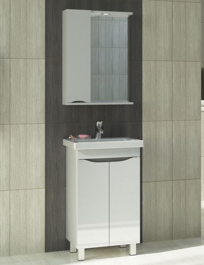 Зеркало Minor 500 лев.500⨉150⨉700 мм белый VIGO sun-id-664547 - Вид №2