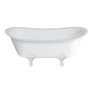 Burlington Бателло Гранде на стандартной ножке В белом цвете с классическими ножками в хроме N10CS E10 CHR