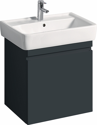 44760 IFO Renova Плоская тумба для умывальника, с ящиком и внутренним ящиком, W = 524 мм, W1 = 600 мм, T = 438 мм, темно-серый  - Вид №5