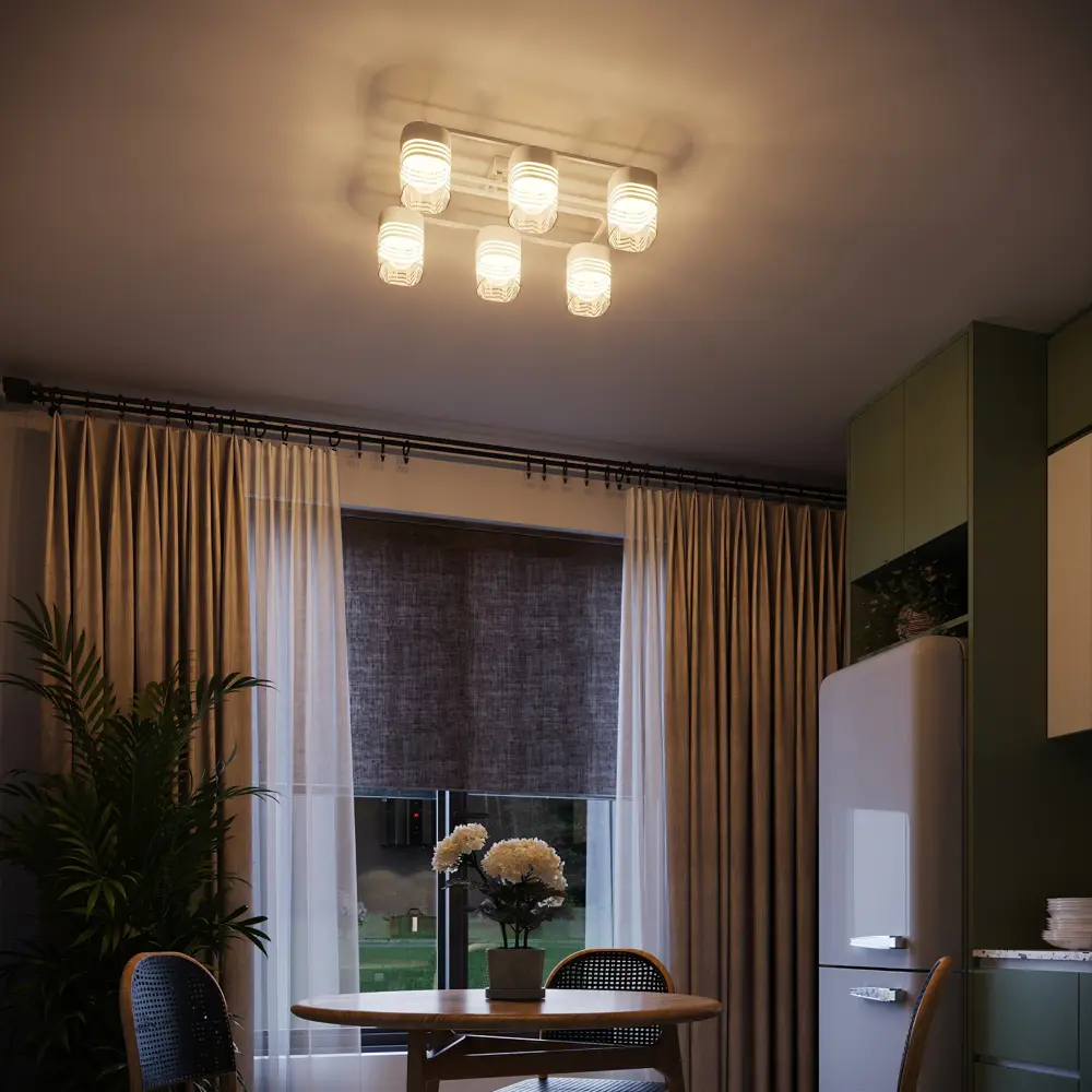 Люстра De City Тетро - современное потолочное освещение с матовыми стеклянными плафонами 84773460 STLM-0054990 - Вид №9