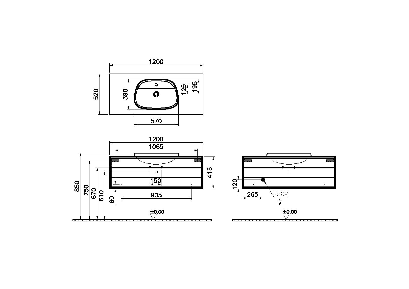 62292 Раковина Vitraglobal Frame - Вид №1