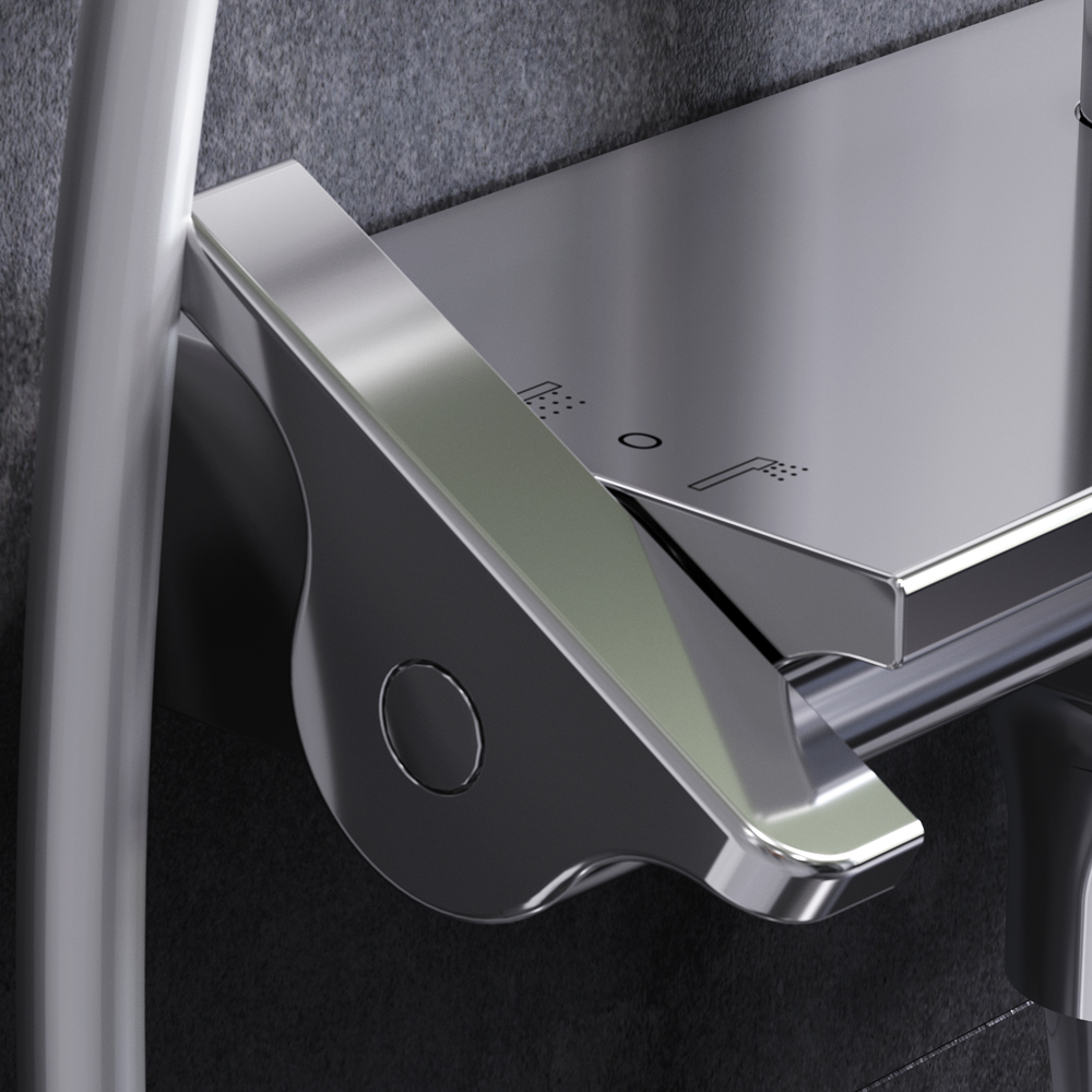 F0770A500 Spirit V2.0 душ.система набор: смеситель д/ванны/душа с термостатом верхн. душ d 250 мм AM.PM Spirit 2.0  - Вид №6