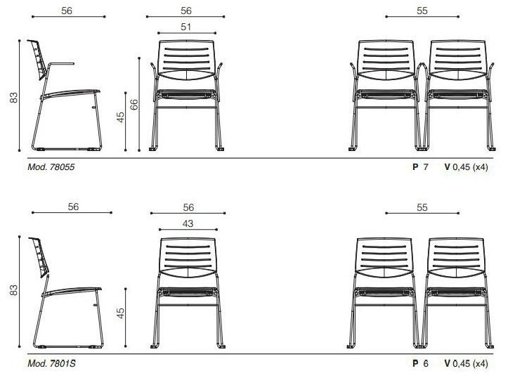 Ares Line Штабелируемый пластиковый стул с подлокотниками Zero9 family sun-id-1366347 - Вид №2