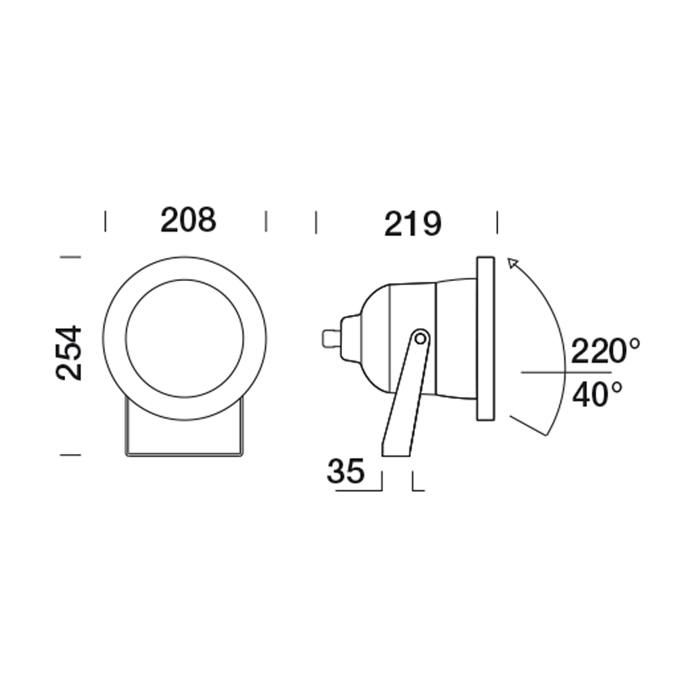 8474368 Встроенный светильник Platek STEEL 200 Proiettore   STEEL 200 Floodlight - 9 LED 4000K 45°  - Вид №6