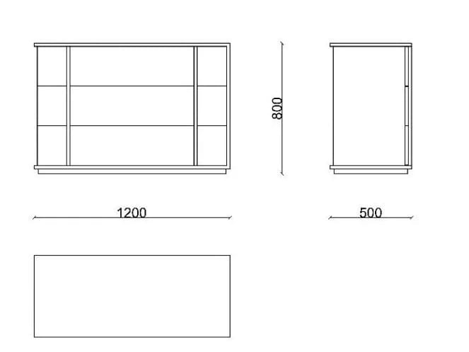 Деревянный и стеклянный комод RIVATELIER CUBE ARCH-00075129 - Вид №7