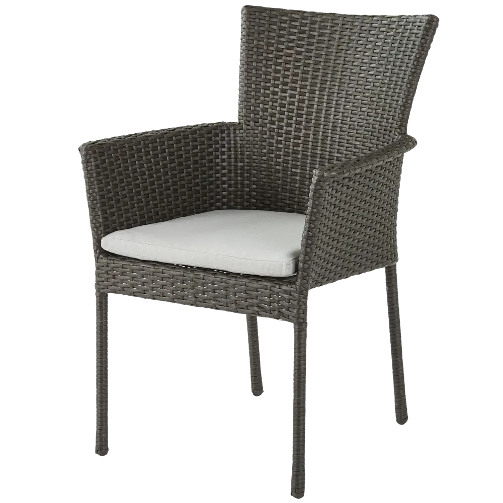 Кресло садовое Naterial Noa Fix 61.5x86x61.5 см искусственный ротанг серый/чёрный STLM-2023676 - Вид №1