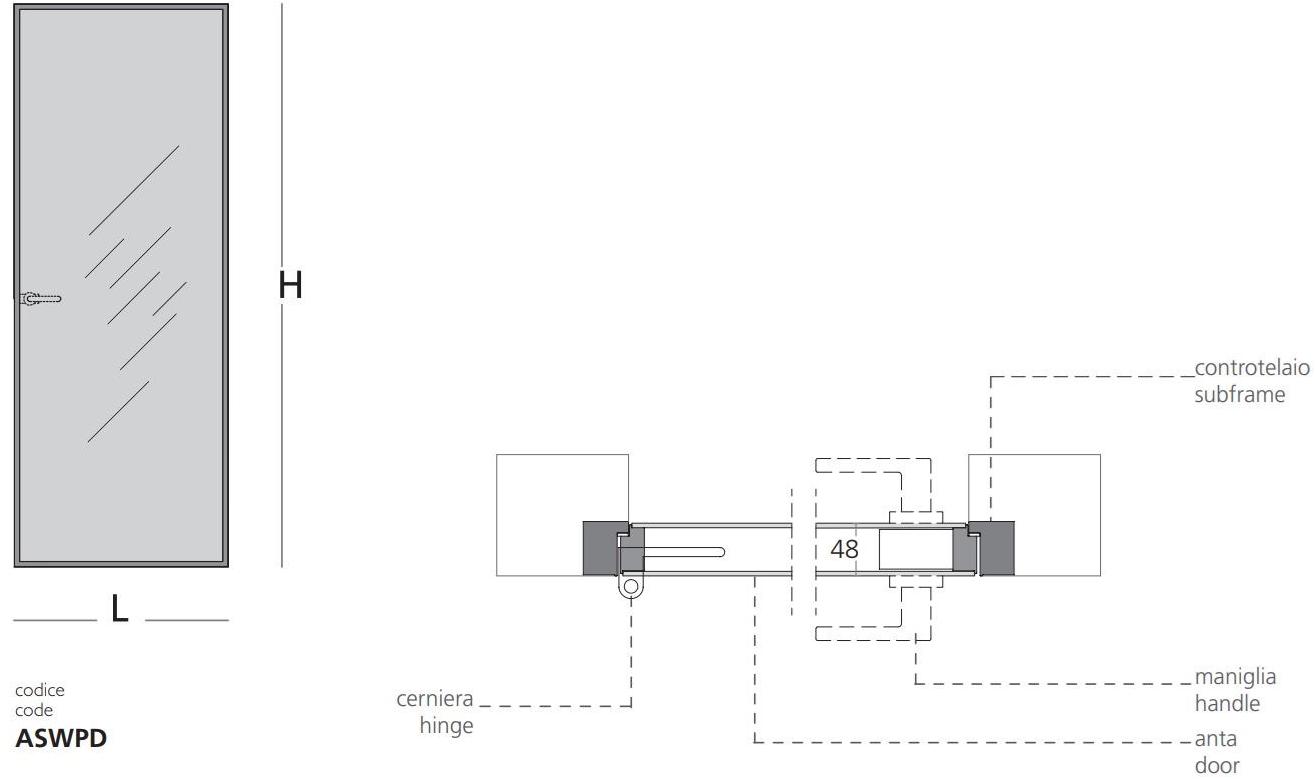 Glas Italia Распашная дверь из хрусталя заподлицо со стеной Aladin sun-id-1439767 - Вид №2