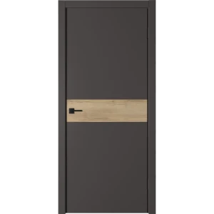 Дверь межкомнатная глухая Палладиум HR 60x200 см ПВХ-ламинация цвет Силк Найс/Дуб Галифакс (с замком и петлями)