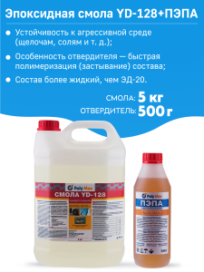90344281 Эпоксидная смола YD128 - 4 5 кг + 500 г STLM-0193202 POLYMAX