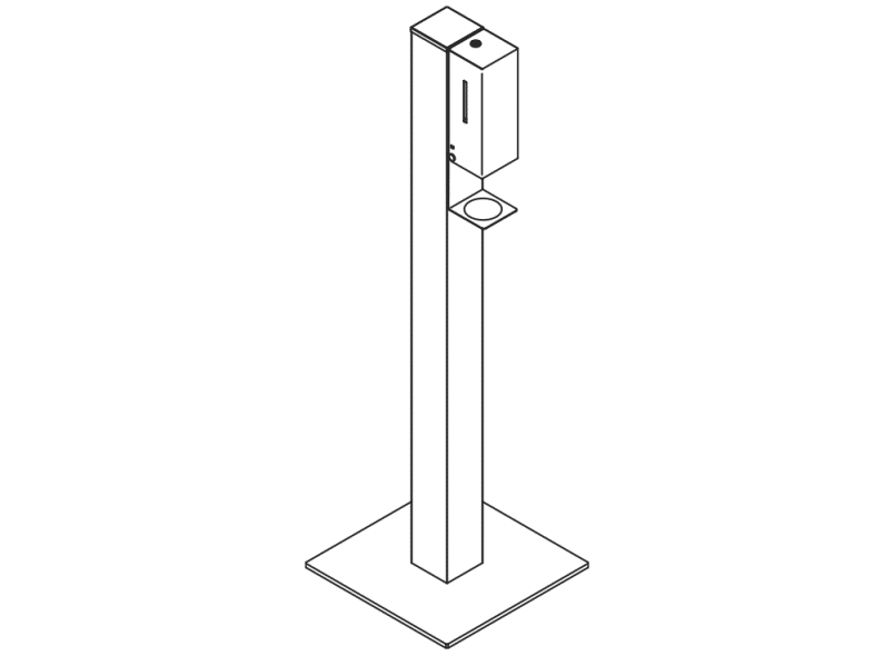 900.06.01360 Сенсорная колонка-дозатор дезинфицирующего средства HEWI System 900 - Вид №8