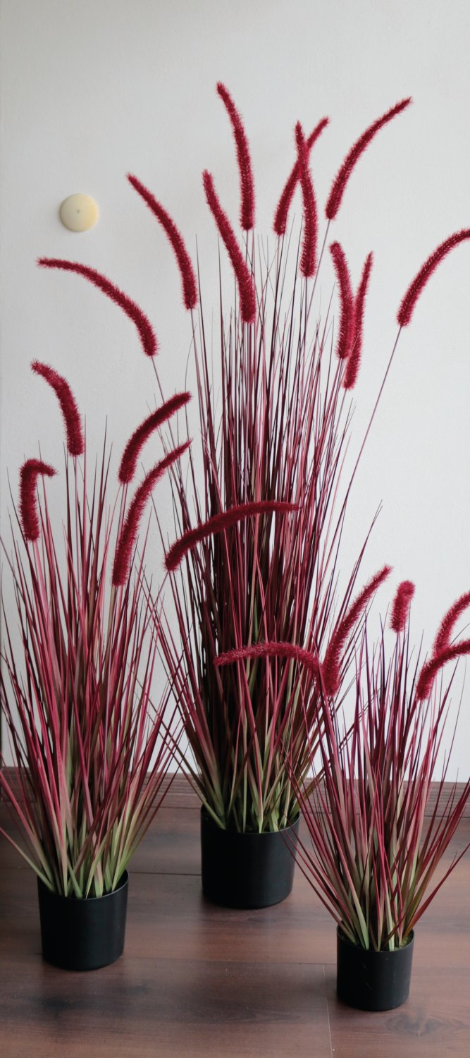 4867 498 a3 Искусственный пучок травы 'Chinese fountain grass' в горшке, 68 см, бордово-зеленый H-andreas  - Вид №6