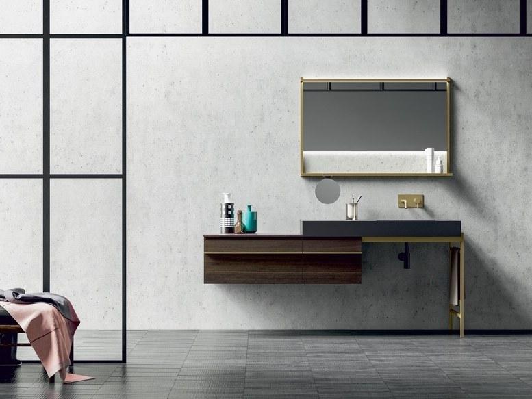 Birex Настенная тумба под умывальник из фанерованной древесины с ящиками Sidéro sun-id-1445780 - Вид №1