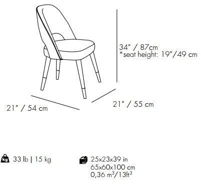 Стул из мягкой ткани Ava Santreyd sun-id-1495343 - Вид №5