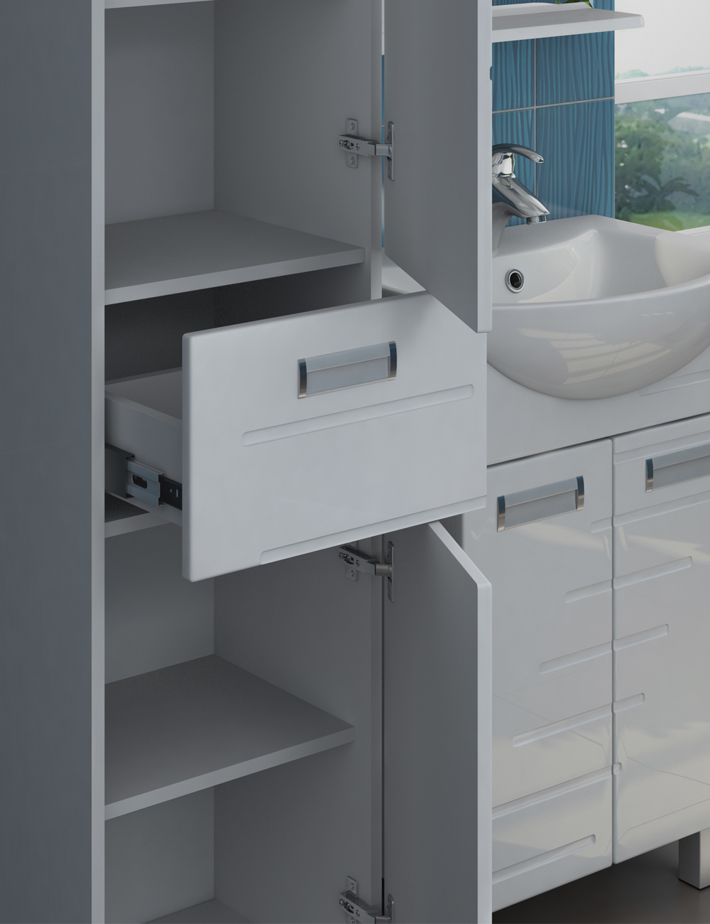 Пенал Diana400⨉300⨉1870 мм белый Santreyd sun-id-664558 - Вид №1