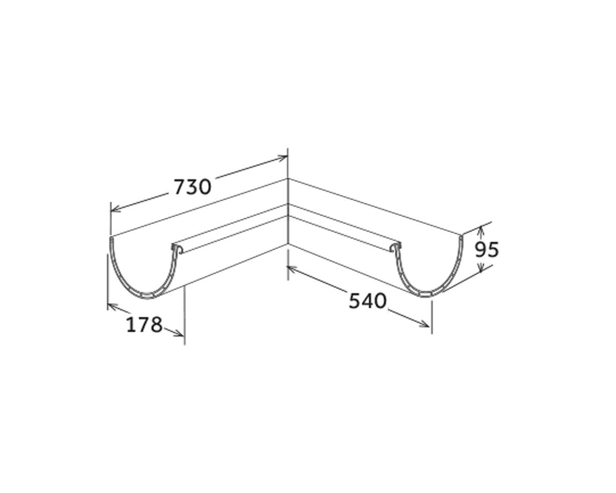 Внутренний угловой желоб G86 First Corporation First Plast ARCH-00153034 - Вид №1