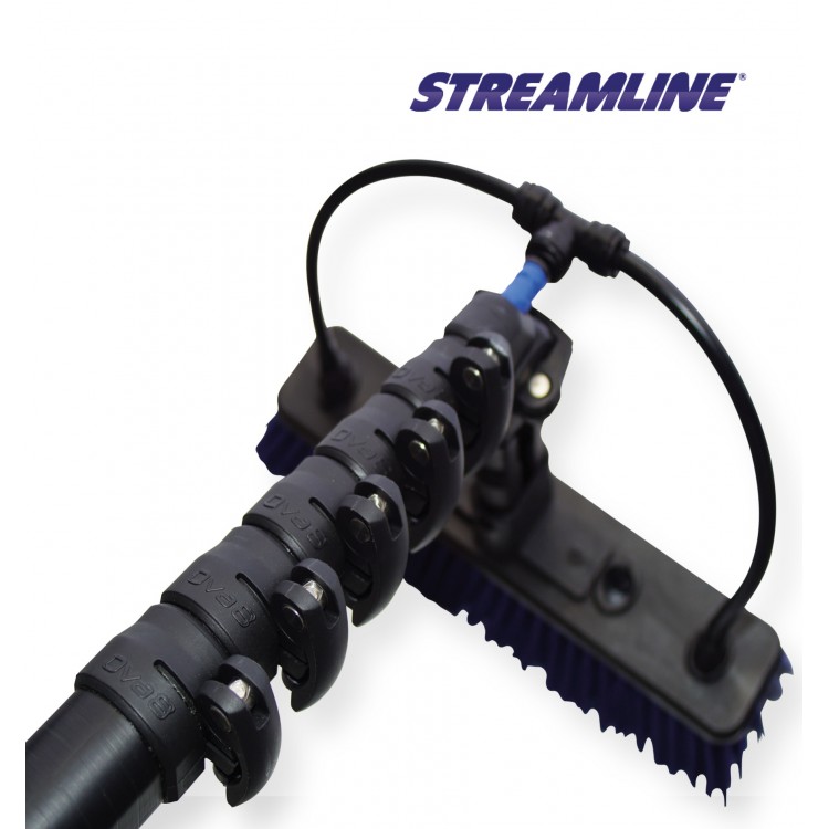 XR70-20-0814800-E STREAMLINE Карбоновая телескопическая штанга для высотной мойки фасадов и окон с внутренним шлангом с форсунками 14,8 м Модель XR70 - телескопическая штанга с 8 секциями из 70% углеродного волокна, длина 14,8 м, вес 3,4 кг (мойка фасада  - Вид №1