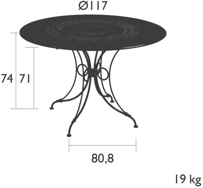 Fermob Садовый круглый стол из стали 1900 2241 - 2240  - Вид №3