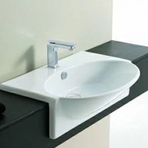 LKL001 Полувстраиваемая раковина консольная 50 см белая ArtCeram Washbasins