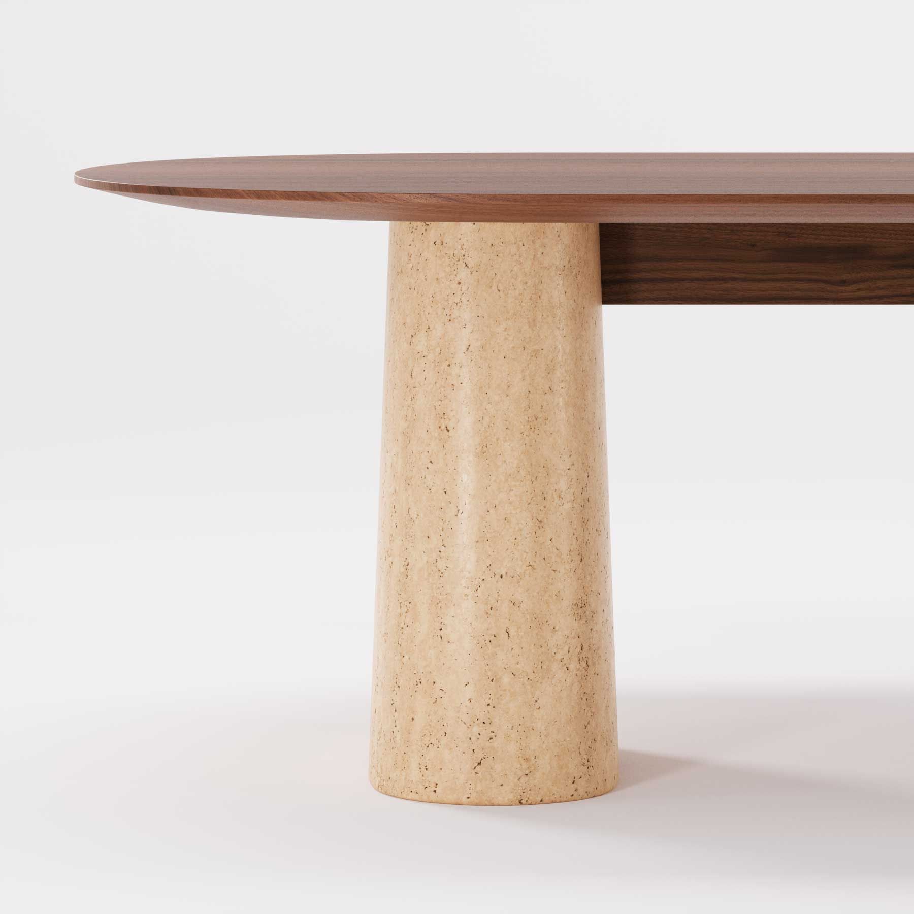 Деревянный овальный стол с травертиновым основанием Wewood Anchor ARCH-00015145 - Вид №7