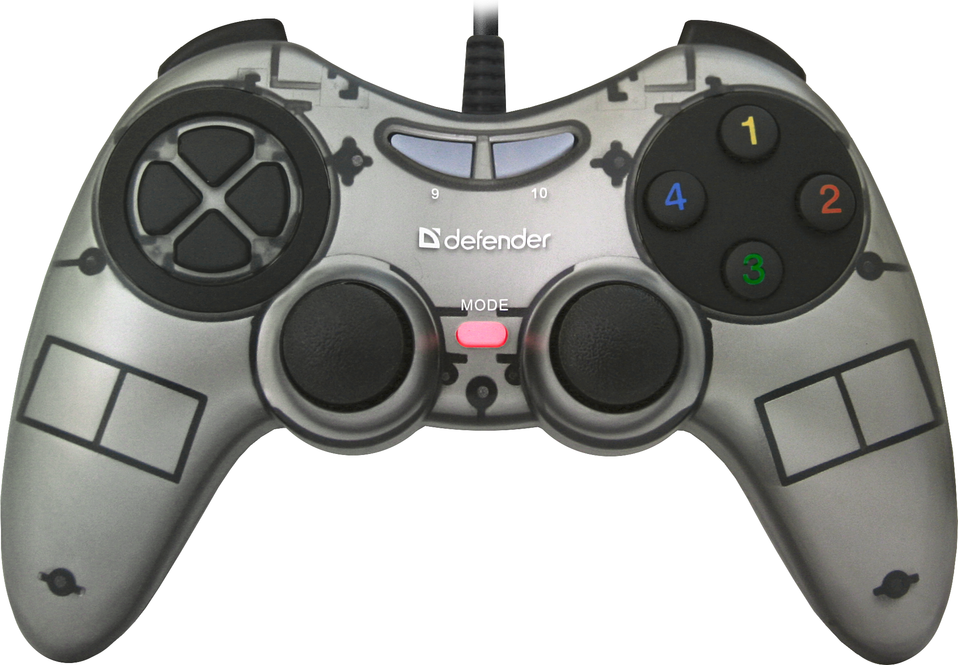 64244 проводной геймпад zoom usb xinput, 10 кнопок, 2 стика Defender Santreyd 