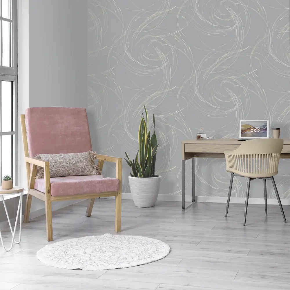 Флизелиновые обои Grandecolife Corso серые 1.06 м - современный стиль с абстрактным рисунком 89424224 STLM-1567418 - Вид №5