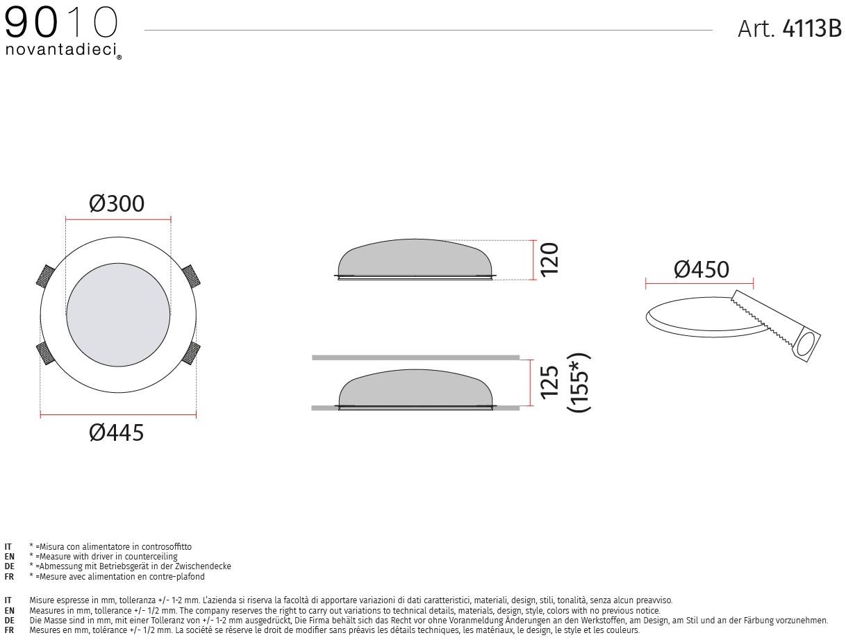 9010 novantadieci Встраиваемый потолочный светильник led из cristaly®  4113b  - Вид №3