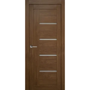 Дверь межкомнатная со стеклом Тренд вертикальный 80x200 см Hardflex коричневый без замка, без петель