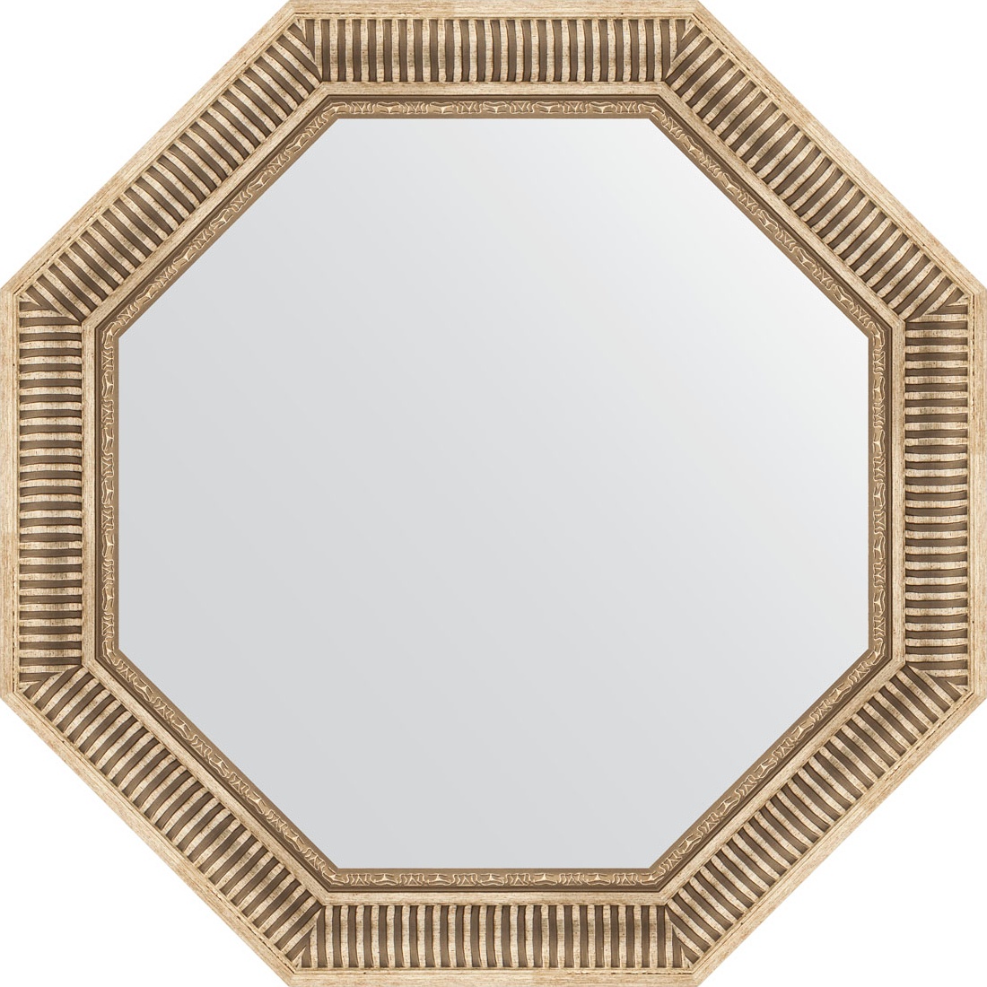 BY 3816 Зеркало в багетной раме - серебряный акведук 93 mm EVOFORM Octagon