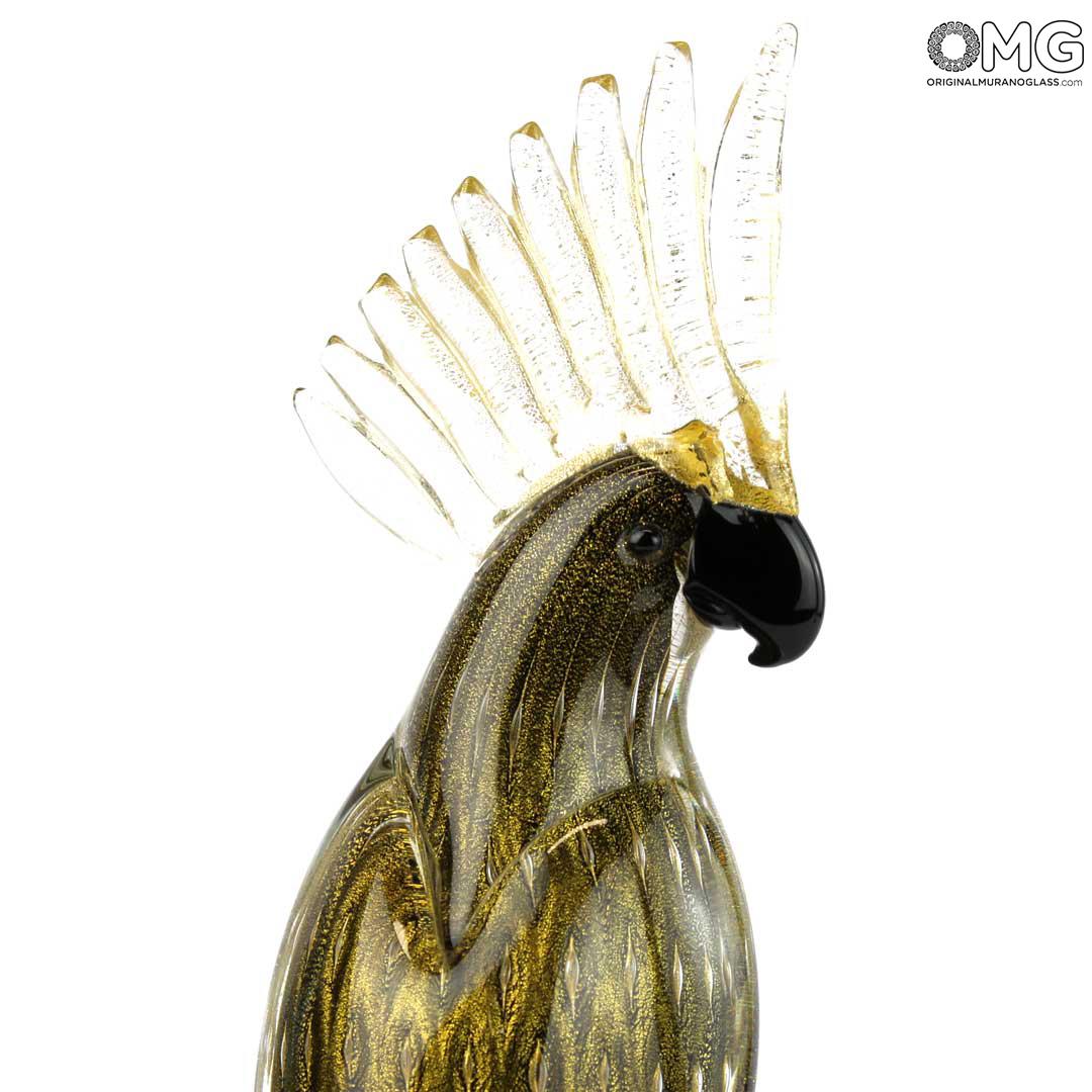3845 ORIGINALMURANOGLASS Скульптура Чёрный попугай - муранское стекло OMG 12 см  - Вид №1