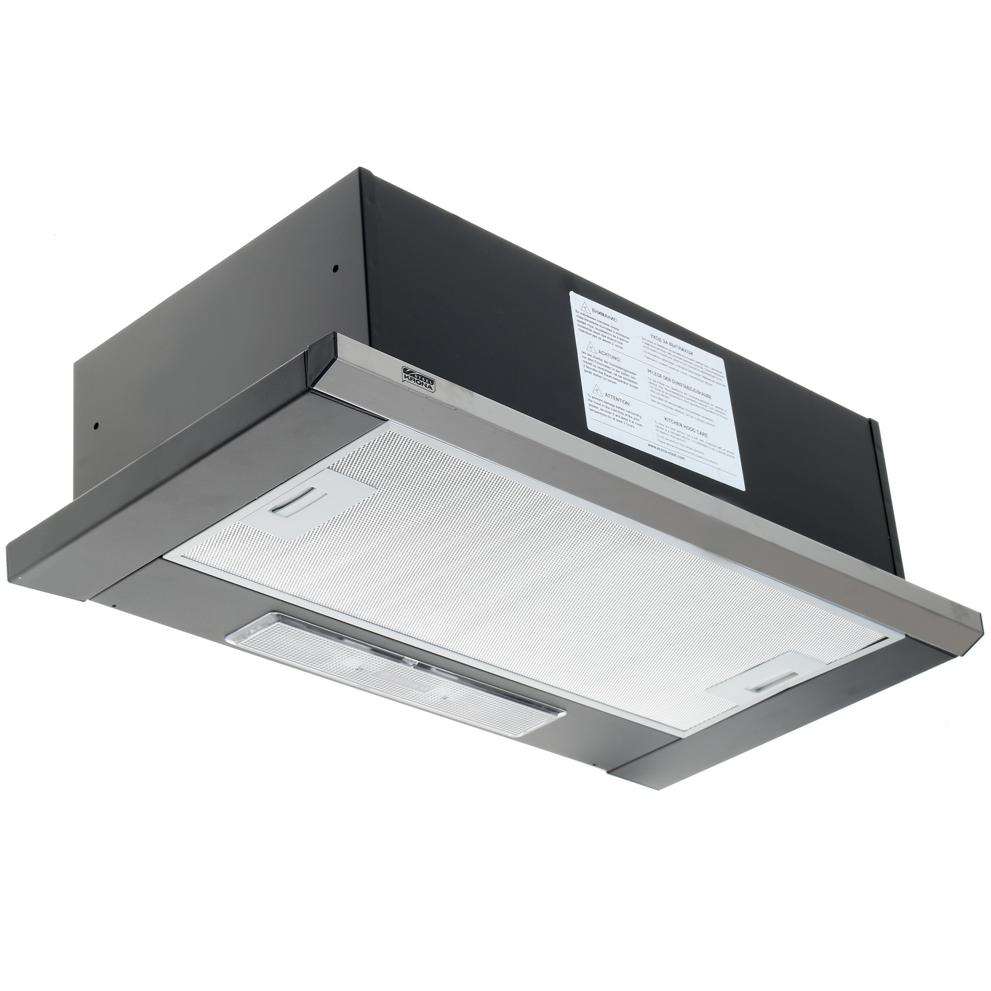 1149554 Вытяжка телескопическая KRONA KAMILLA Slim 600 черный/серебристый STDN-0146664