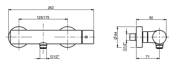 Внешний смеситель для душа с 2 отверстиями Rubinetterie Frattini Narciso S ARCH-00077568 - Вид №4