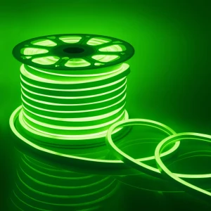 Светодиодная неоновая лента Apeyron для уличной подсветки 17-37 120 диод 5.5 Вт 220 В 80 мм IP65 50 м зеленый свет