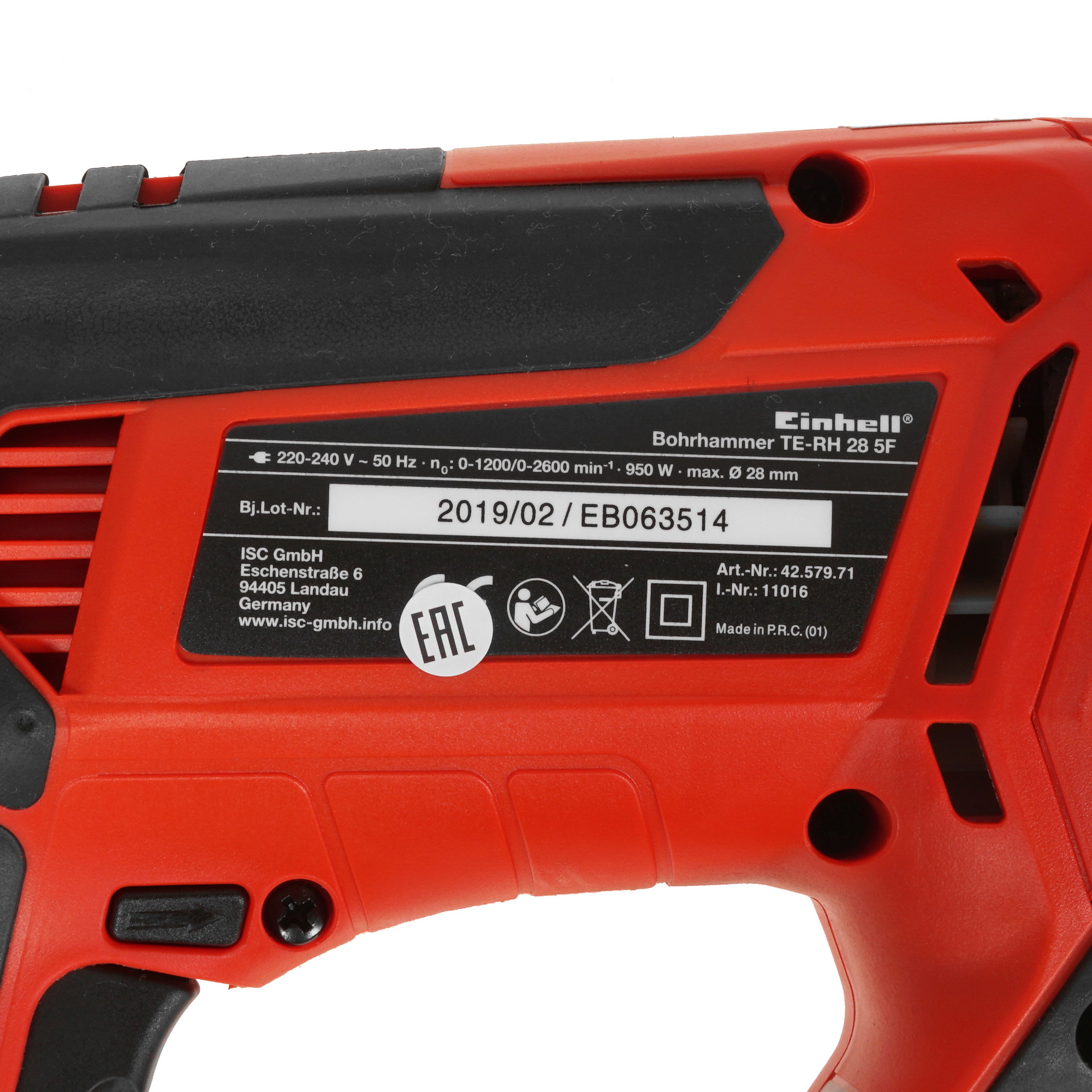 Перфоратор Einhell TE-RH 28 5F 5322654 STDN-0002649 - Вид №2