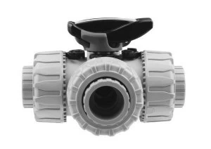 SANIT 127454070050 3-ходовой шаровой кран d 20-63, ТКД DualBlock®, РР, Т-порт, PP-LS-х частей