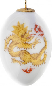 89316 Meissen Яйцо пасхальное 4,5см "Дракон мин в желтом цвете" Фарфор, Керамика