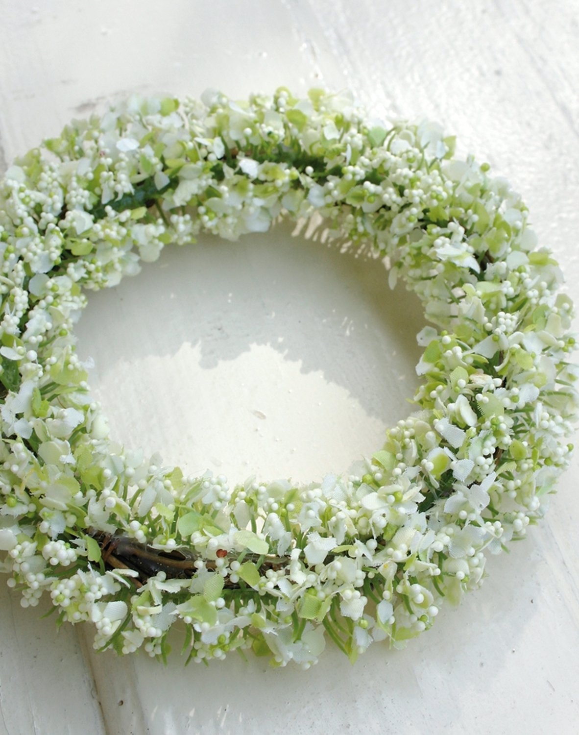 3108 788 a2 Искусственный венок из гипсофилы, Ø 16 см, бежево-зеленый H-andreas 